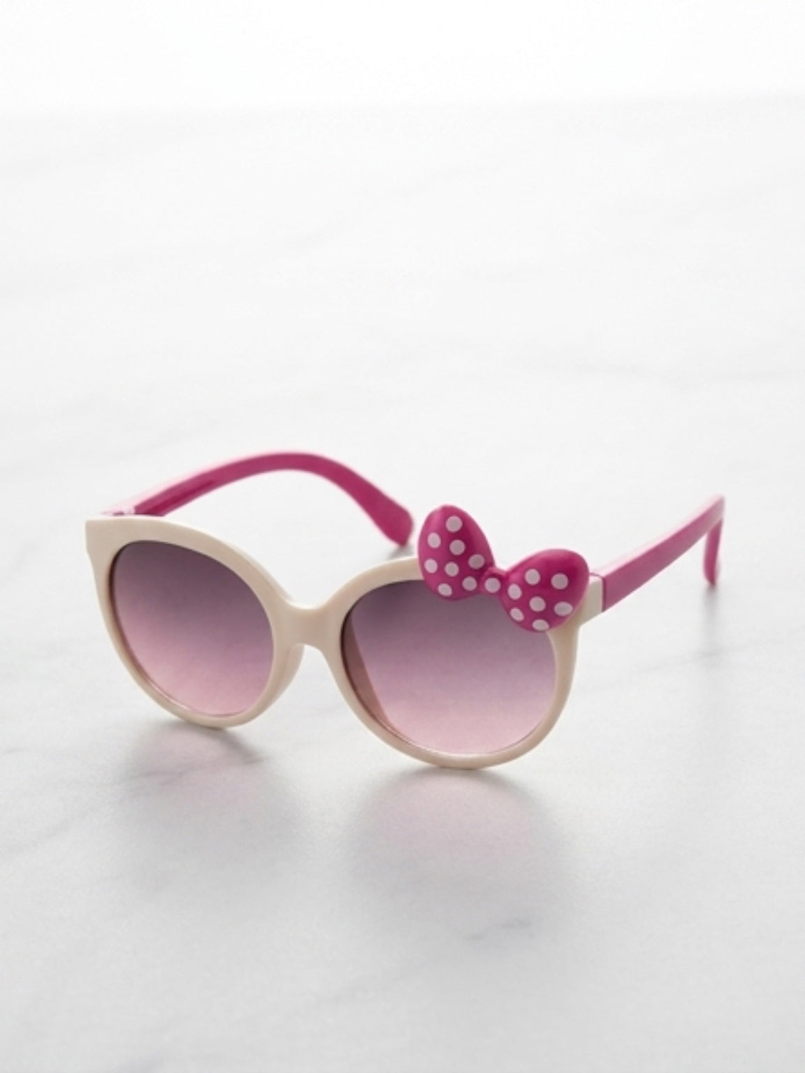 Kids Sunglasses Polka Dot Bow Tie Round Frame UV400 Protection