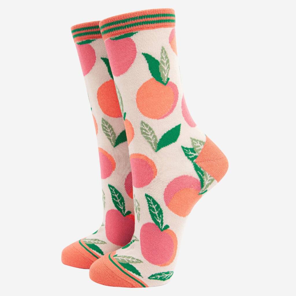 Women’s Bamboo Socks- Orange, Pink, Peaches by Sock Talk