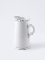 Satchville Classic Rustic Style White Ceramic Jug | Elegant Distressed Rim