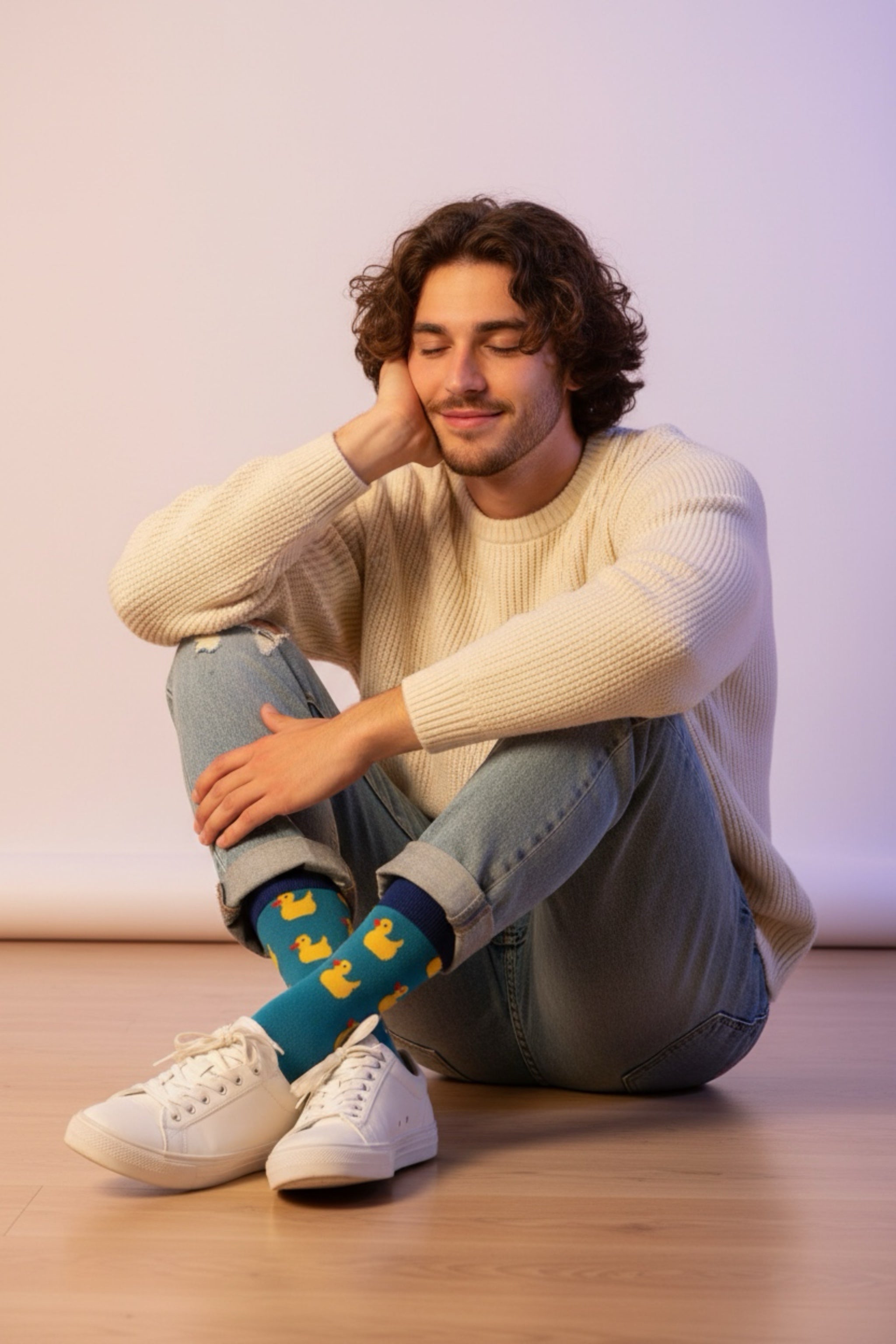 Men’s Rubber Duck Bamboo Socks in Turquoise Blue by Sock Talk