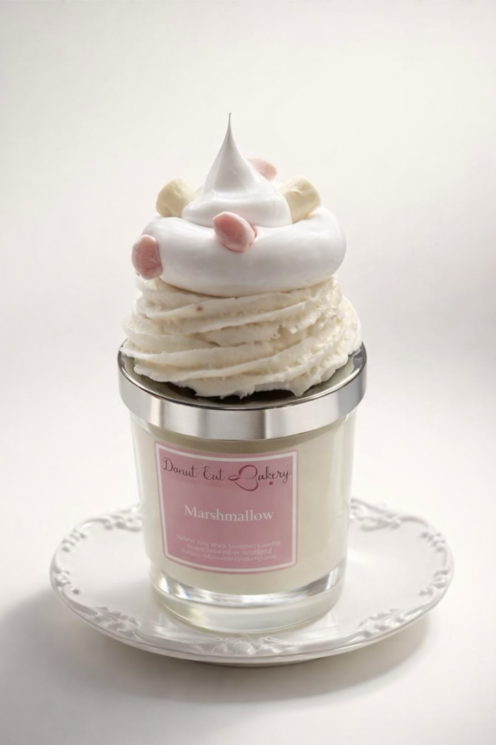 Marshmallow Soy Wax Scented Candle by Donut Eat Bakery (Made in Scotland)