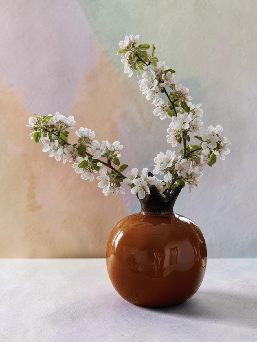 Small Ceramic Pomegranate Shape Vase