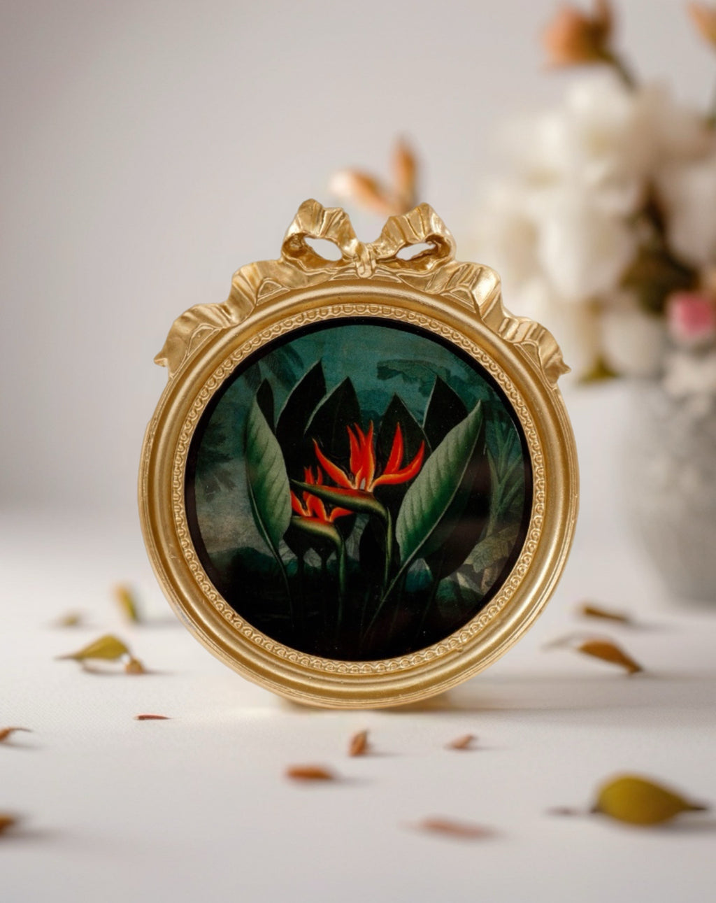 12.3cm Gold Bow Mini Frame