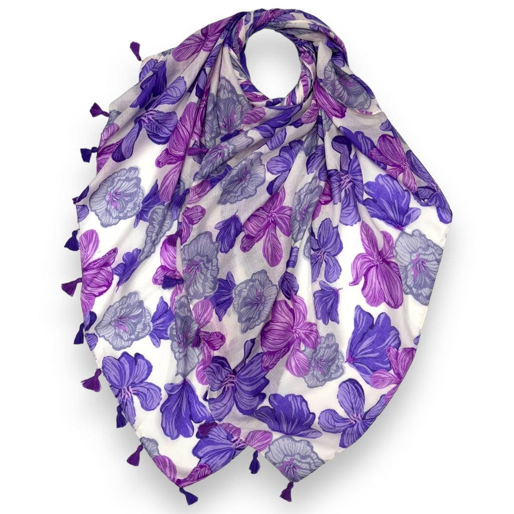 Summer Colour Plomeria Flower Print Scarf by London Scarves
