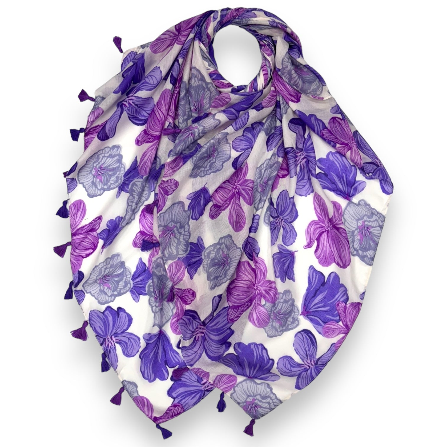 Summer Colour Plomeria Flower Print Scarf by London Scarves