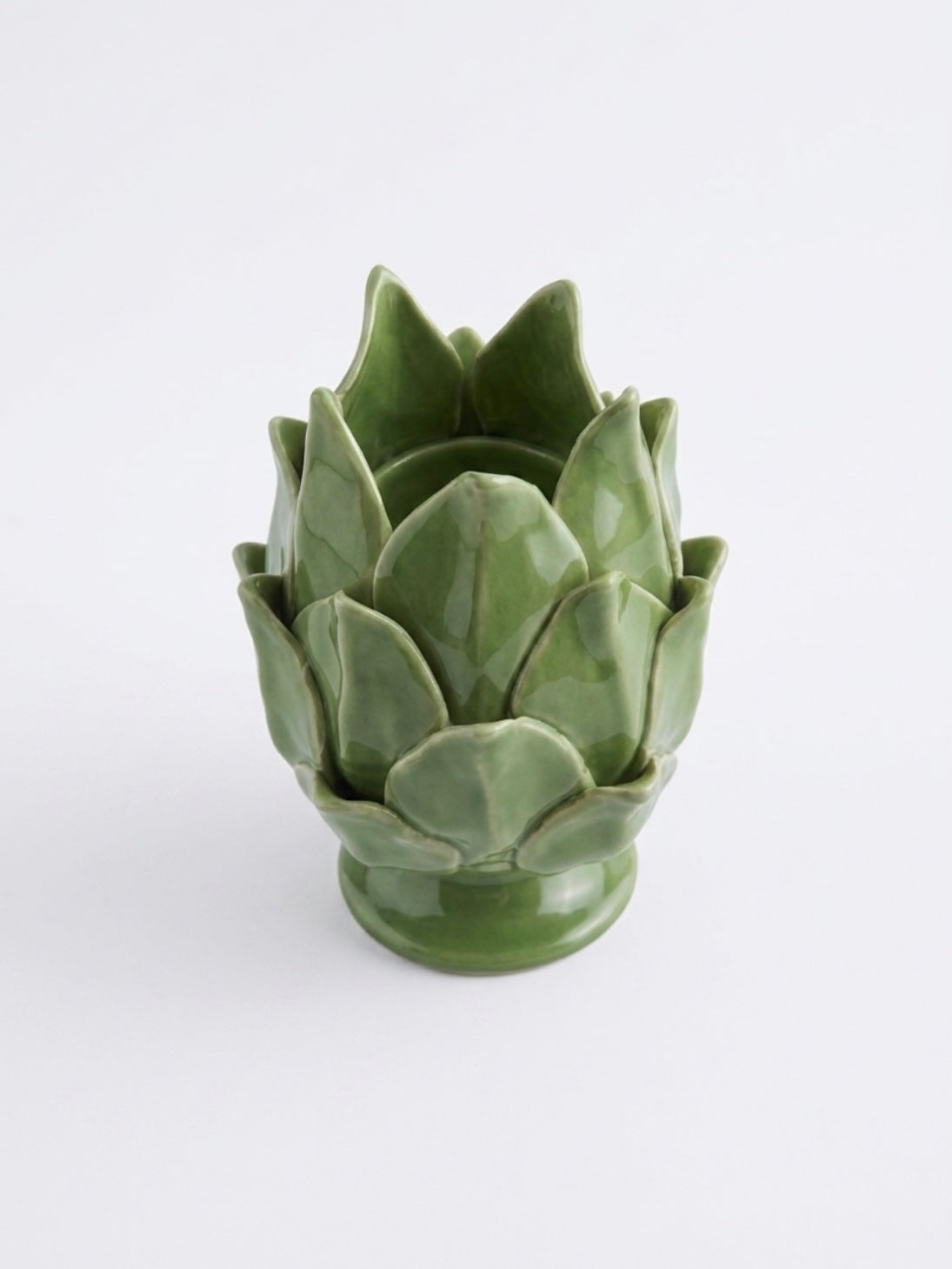 Satchville Glazed Artichoke Candle Holder | Sage Green