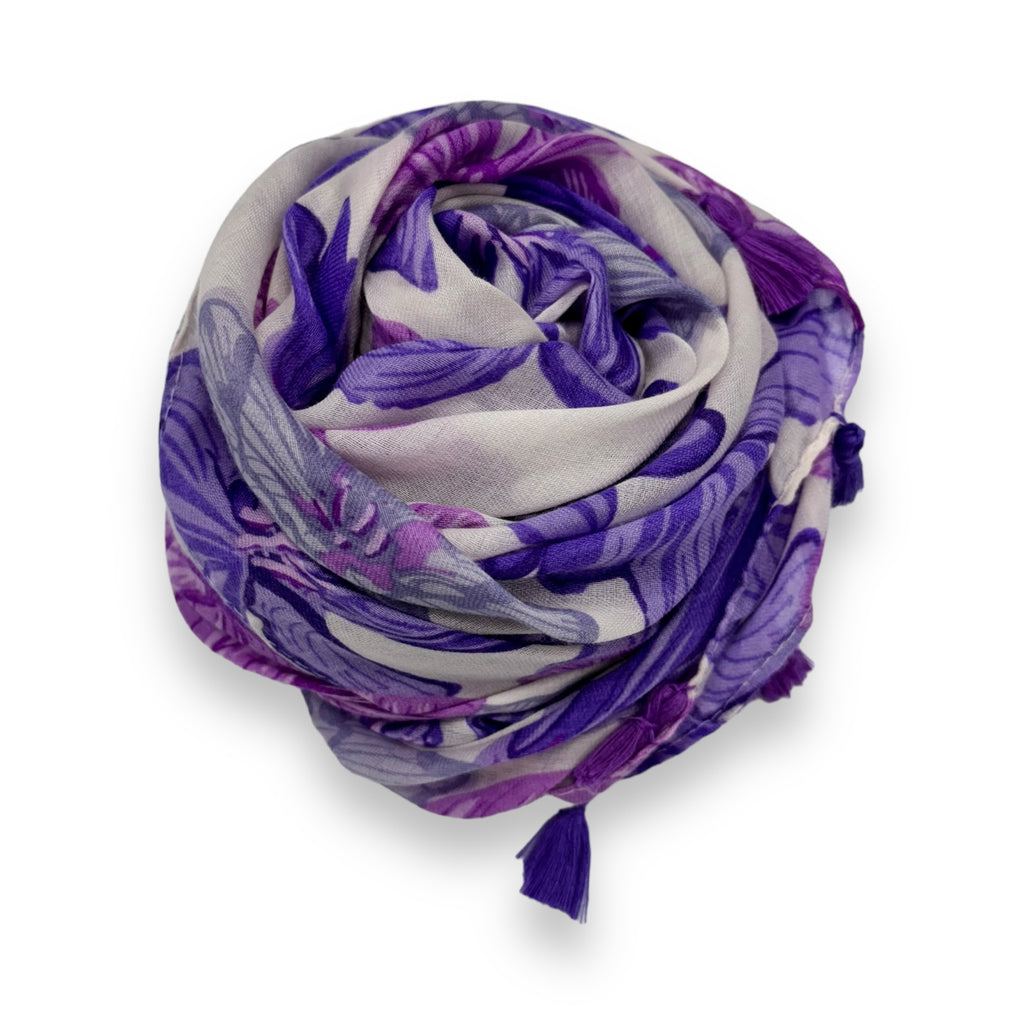 Summer Colour Plomeria Flower Print Scarf by London Scarves
