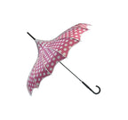 Boutique Polka Dot Ribbed Pagoda Umbrella Pink by Soake