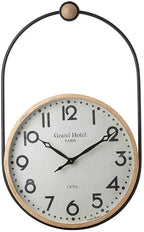 Large Natural Wood Grand Hotel Oval Hanging Clock by Portland Living