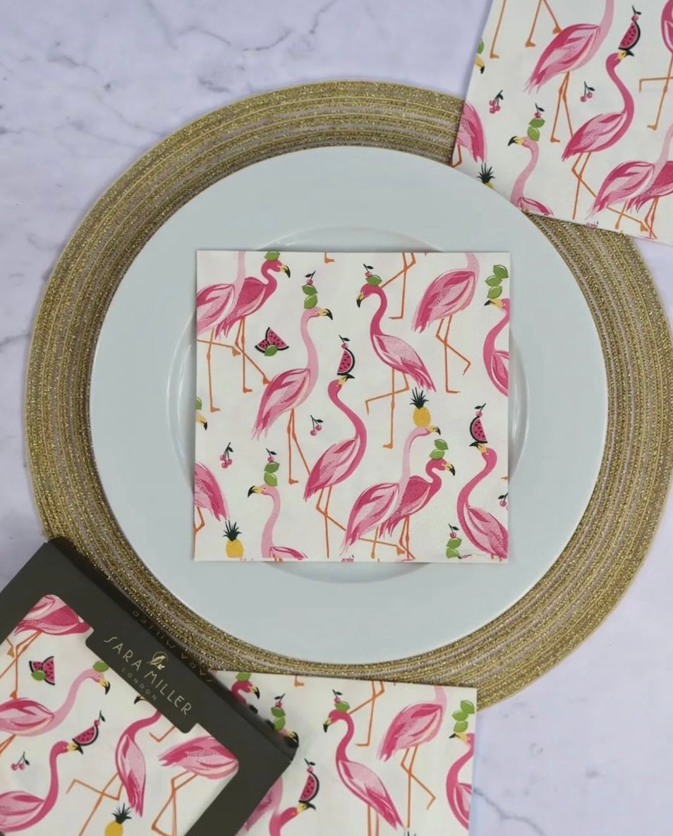Sara Miller London Pink Flamingos Paper Napkins (20 Pack)