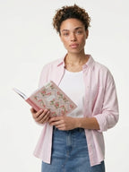 Rose Flutter Stripe A5 Premium Hardback Notebook. Designed By Cath Kidston