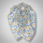 Daisy With Leaves Print in Yellow and Blue by London Scarves