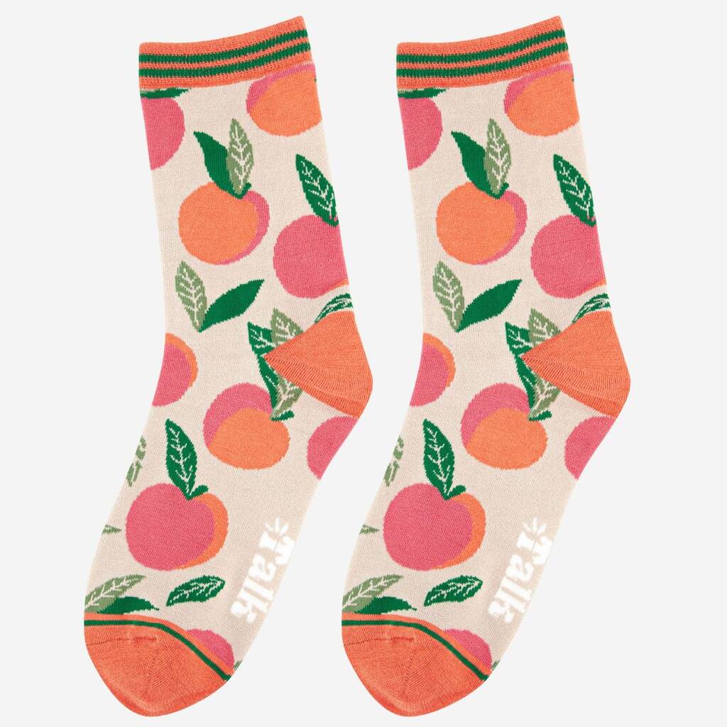 Women’s Bamboo Socks- Orange, Pink, Peaches by Sock Talk