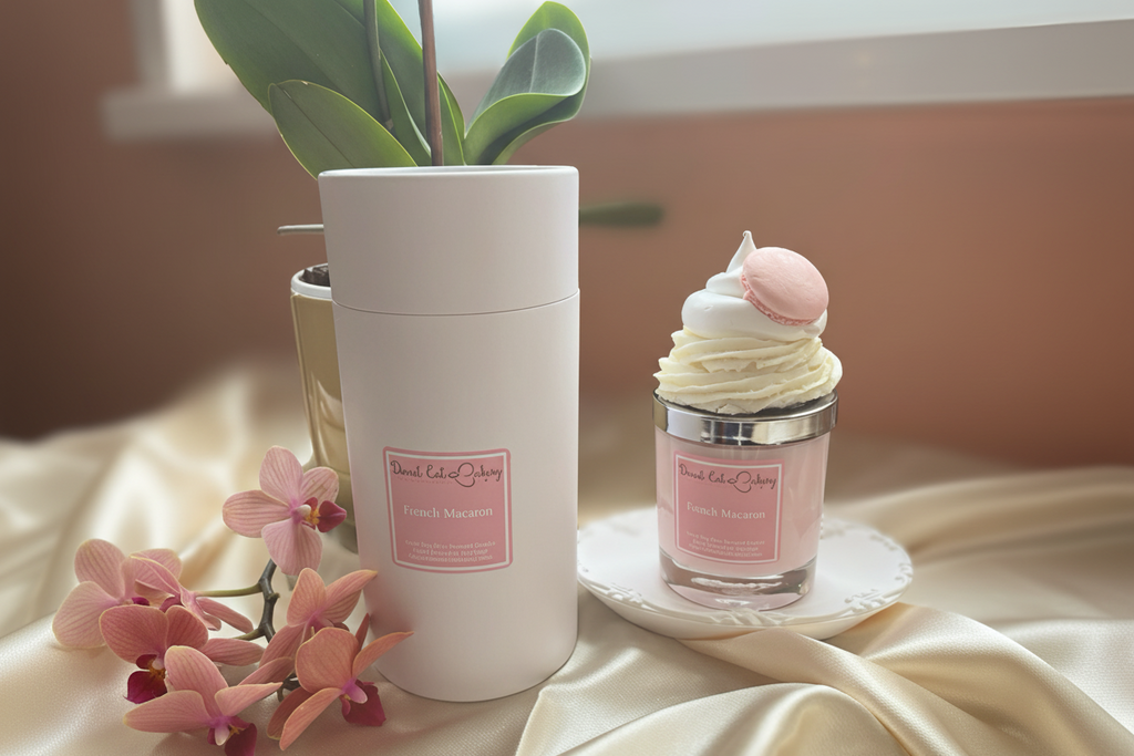 French Macaron Soy Wax Scented Candle by Donut Eat Bakery (Made in Scotland)