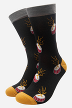 Men’s Bamboo Socks Music Dress Socks, Drummer, Guitar Novelty Socks- Gift Set by Sock Talk