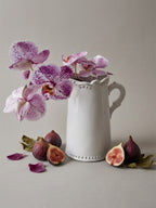 Satchville Classic Rustic Style White Ceramic Jug | Elegant Distressed Rim