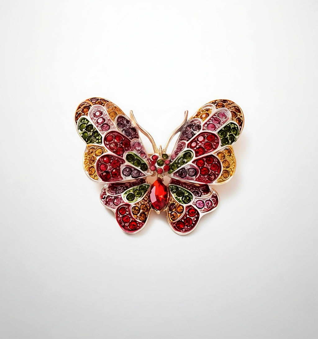 Charming Alloy Pave Rhinestone Butterfly Brooch