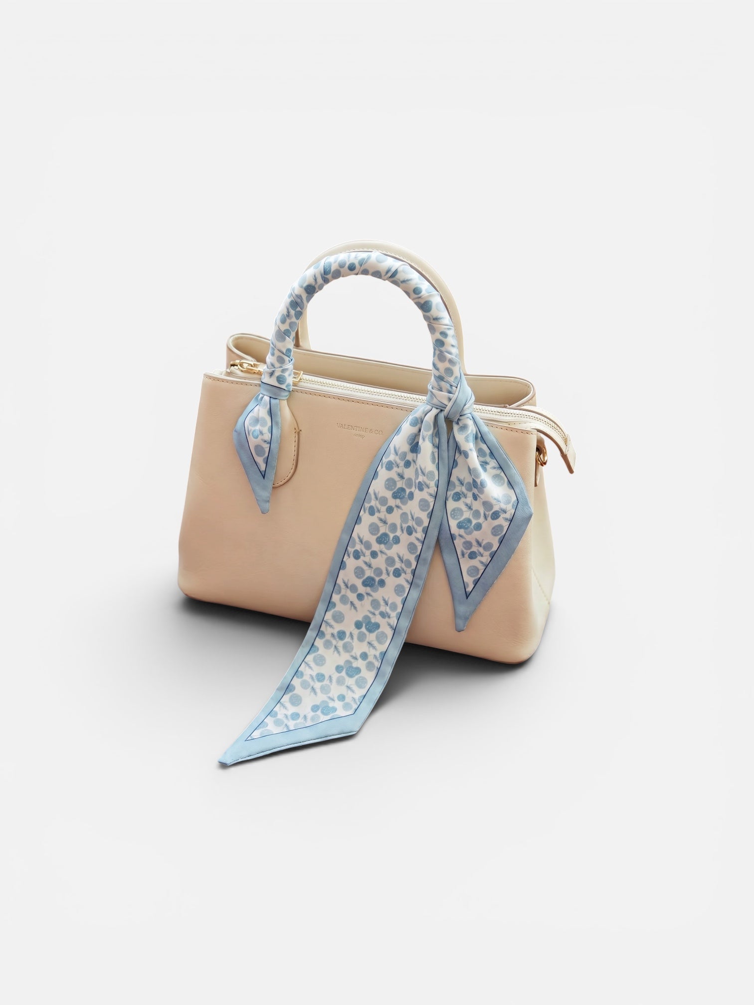 Blue Floral Tilly Scarf And Alloy Imitation Pearl Ring Set by Pink Shop UK