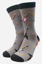 Men’s Bamboo Socks Music Dress Socks, Drummer, Guitar Novelty Socks- Gift Set by Sock Talk