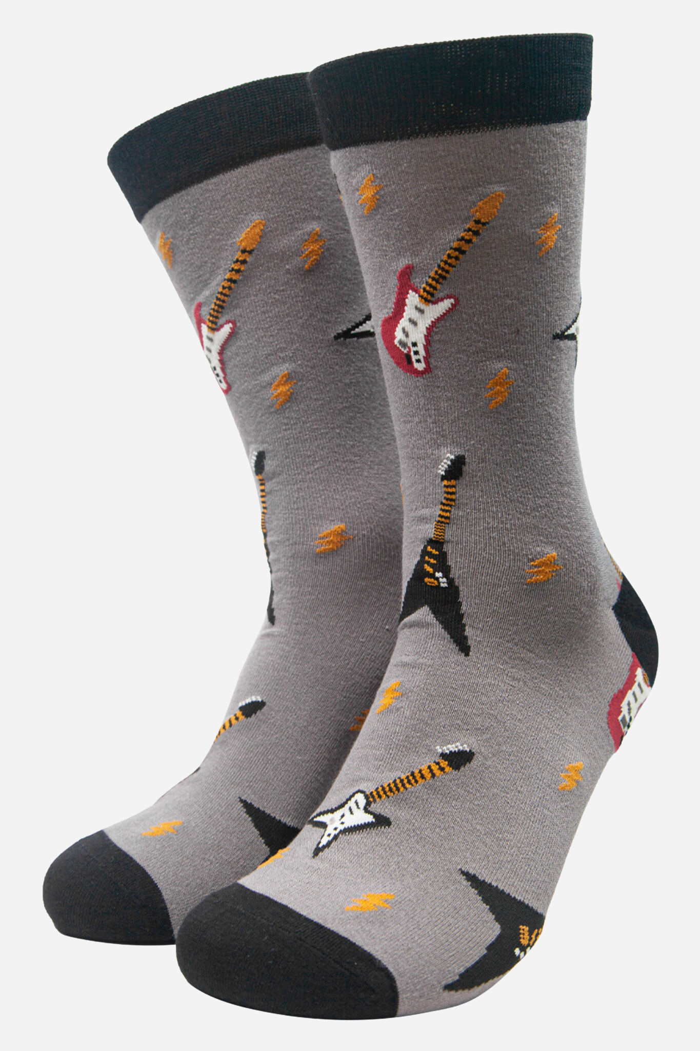Men’s Bamboo Socks Music Dress Socks, Drummer, Guitar Novelty Socks- Gift Set by Sock Talk