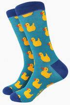 Men’s Rubber Duck Bamboo Socks in Turquoise Blue by Sock Talk