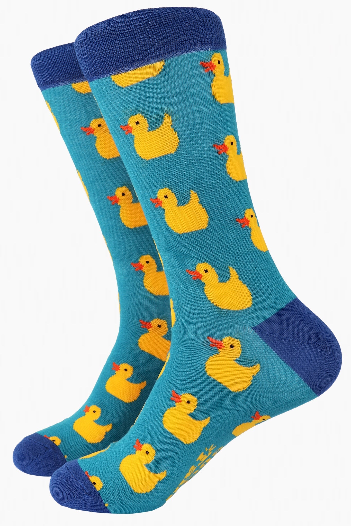 Men’s Rubber Duck Bamboo Socks in Turquoise Blue by Sock Talk