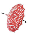 Boutique Polka Dot Ribbed Pagoda Umbrella Red by Soake