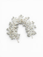 Handmade Bridal Flower Hair Vine White Gold Alloy Wire Wedding Headband Elegant Bridal Headpiece by Pink Shop UK