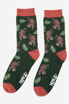 Men’s Prowling Cheetah Jungle Leaf Print Bamboo Socks by Sock Talk. UK 7-11