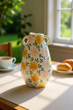 Colourful Floral Pattern Ceramic Vase by Portland Living