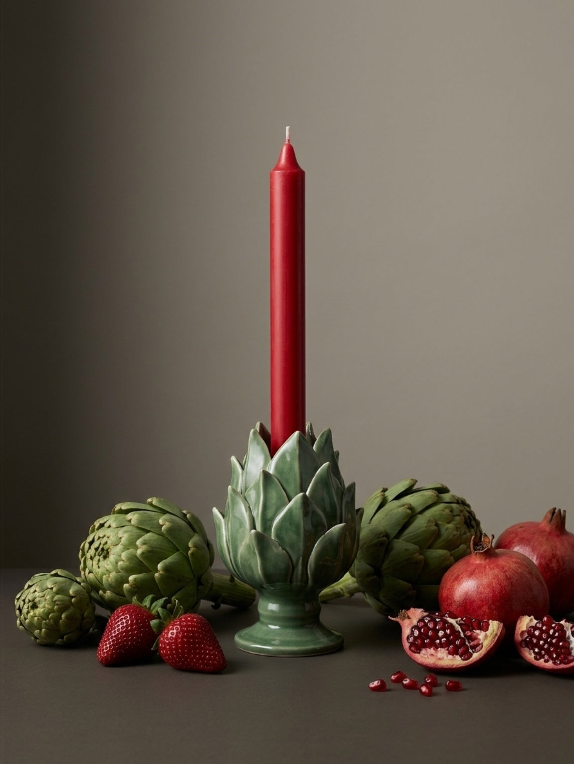 Satchville Glazed Artichoke Candle Holder | Sage Green