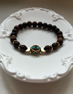 Natural Red Tiger Eye 8mm Beaded Elastic Bracelet by Kristine Keina