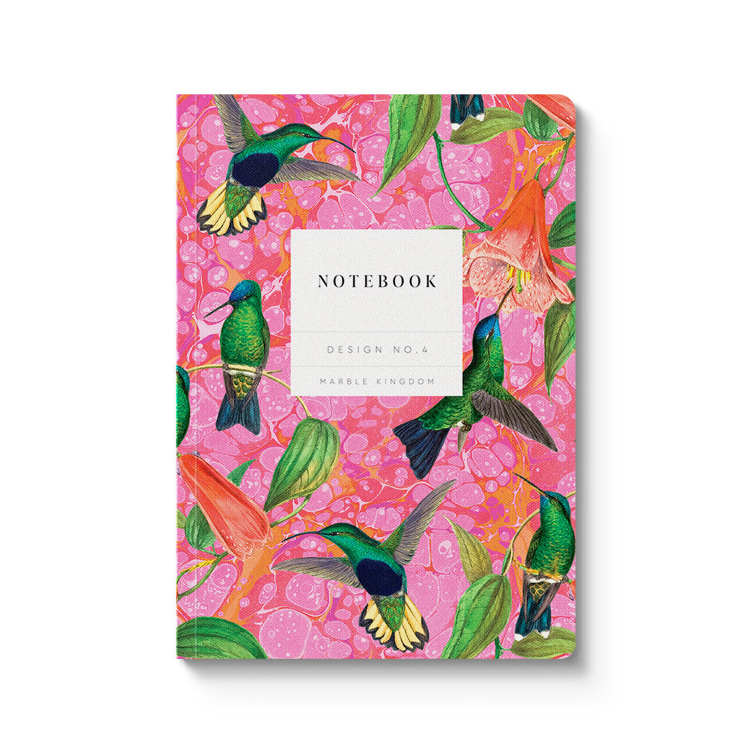 Marble Hummingbirds Premium Paperback Notebook (A5) Designed by Ohh Deer