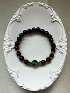 Natural Red Tiger Eye 8mm Beaded Elastic Bracelet by Kristine Keina