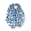 Lightweight Ginko Leaves Scarf in Blue by London Scarves