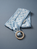 Blue Floral Tilly Scarf And Alloy Imitation Pearl Ring Set by Pink Shop UK