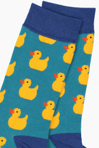 Men’s Rubber Duck Bamboo Socks in Turquoise Blue by Sock Talk