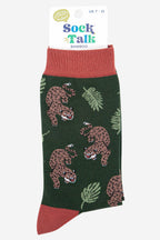 Men’s Prowling Cheetah Jungle Leaf Print Bamboo Socks by Sock Talk. UK 7-11