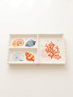 Pastel Shell & Coral Ceramic Trinket Tray