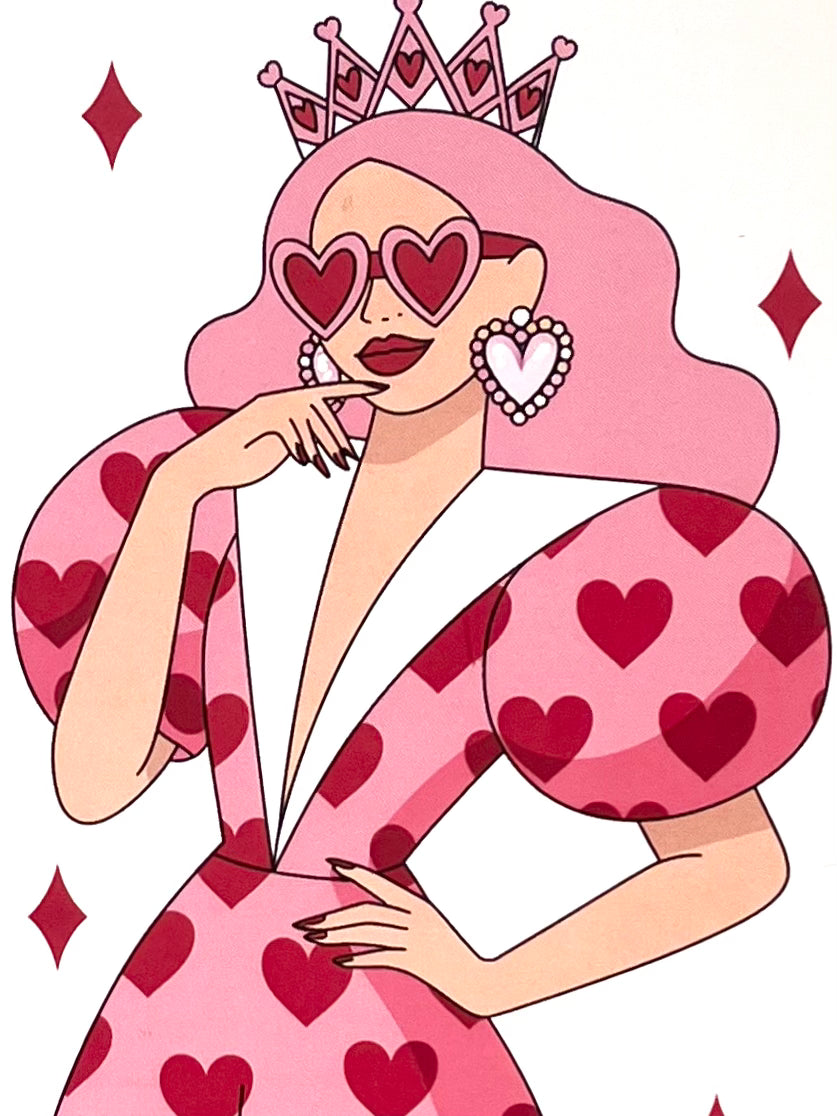 Pink Queen Greeting Card with Pink Envelope A6