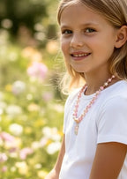 Rainbow Gradient Mermaid Imitation Pearl With 18K Gold Plated Enamel Pedant Young Ladies Necklace