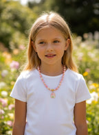 Rainbow Gradient Mermaid Imitation Pearl With 18K Gold Plated Enamel Pedant Young Ladies Necklace