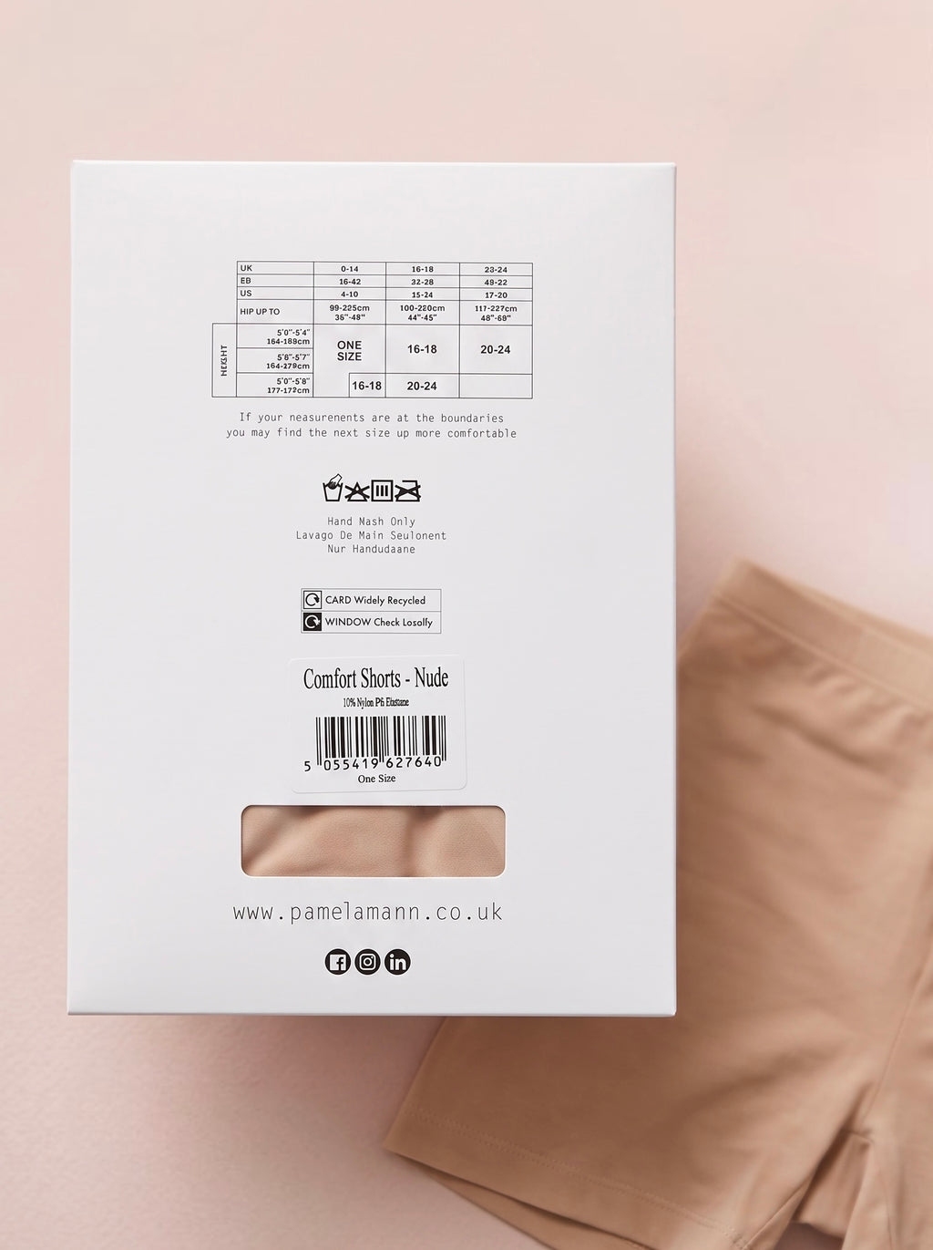 Pamela Mann Nude Comfort Shorts — One Size