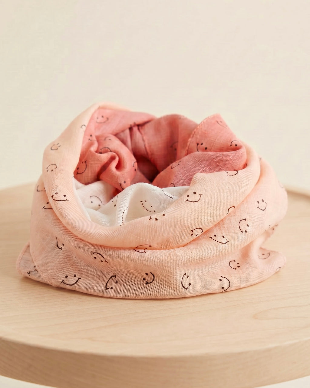 Children’s Cotton Muslin Square Scarf Set of 3 – Multifunctional Soft Absorbent Smile Print