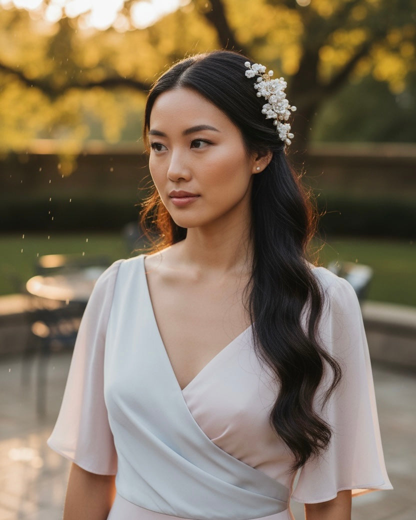 Bridal Hair Pin Handmade Pearl Flower Leaf Wedding/Occasion Accessory Retro Headpiece Elegant Jewellery For Women