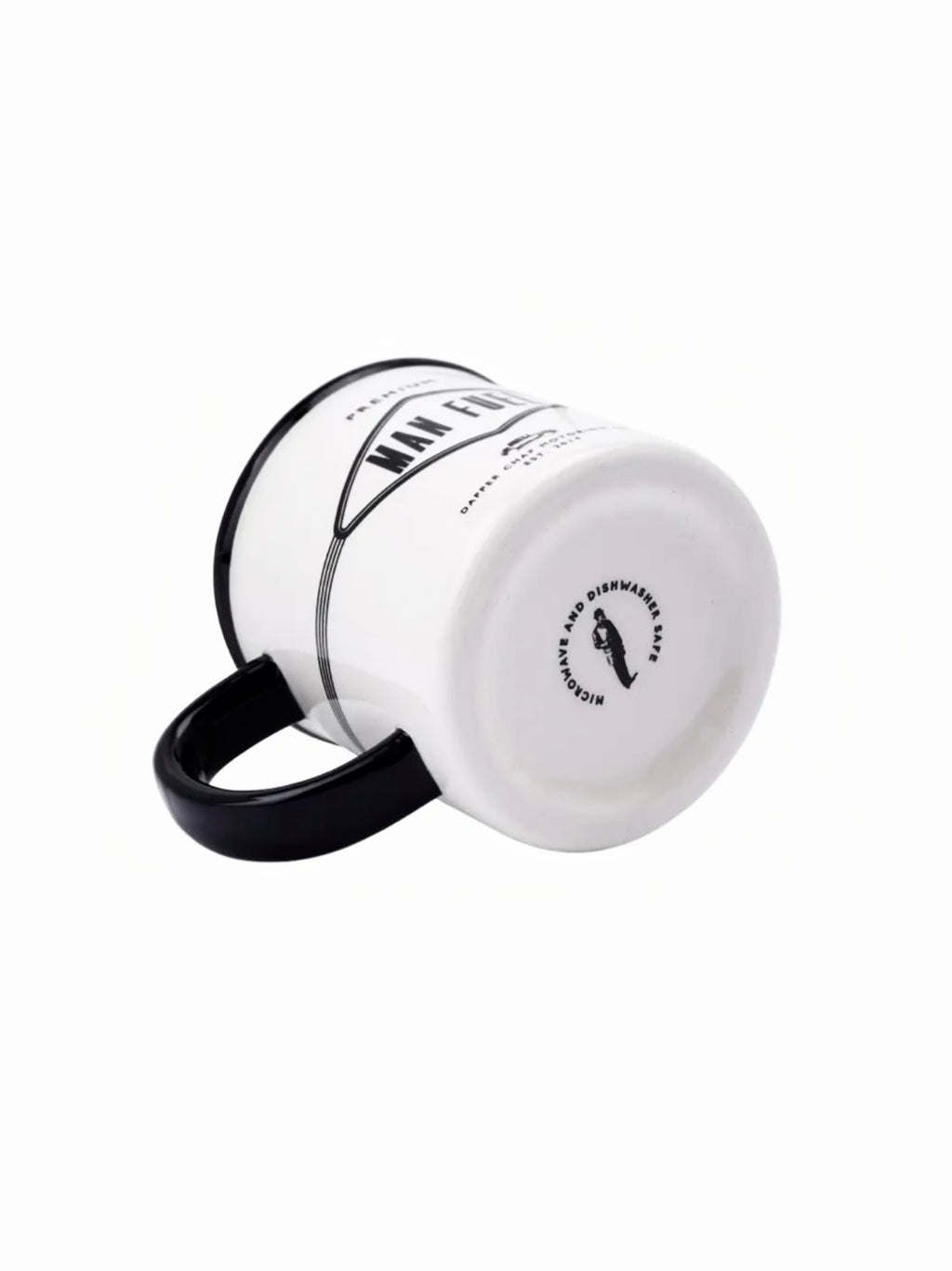 Dapper Chap 'Man Fuel' Stoneware Mug — Retro Enamel Style, Gift Boxed