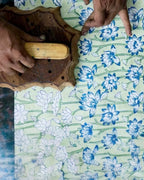 Block Printed Picture Frame (4x6) - Lotus Indigo by Paper Mirchi