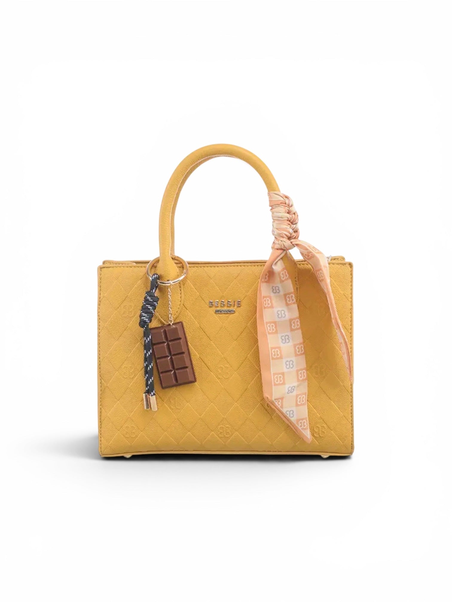 Elegant Monogram Yellow Office Tote Bag by Bessie London