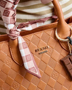 Elegant Monogram Tan Office Tote by Bessie London