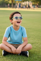 Kids Sunglasses PC UV400 Protection Retro Checkerboard Stripe